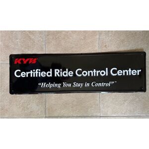 Vintage KYB Shocks Struts Certified Ride Control Store DIsplay Tin Sign 30” × 9”